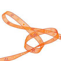 Ruban en organza orange avec motif 10 mm 20 m