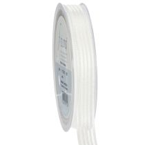 Article Ruban d'organza rayé, ruban cadeau, blanc, 15 mm, 20 m