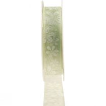 Article Ruban organza fleurs ruban cadeau vert 25mm 18m