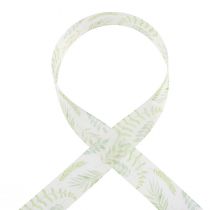 Article Ruban organza ruban mousseline vrilles de feuilles vertes 40mm 15m