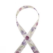 Article Ruban organza ruban mousseline perroquet tulipes violet 40mm 18m