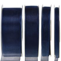 Article Ruban organza ruban cadeau bleu foncé ruban bleu lisière 50m