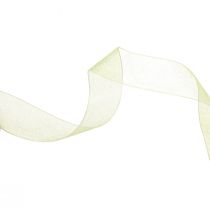 Article Ruban organza vert ruban cadeau lisière vert citron 25mm 50m