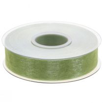 Article Ruban organza vert lisière cadeau vert citron 25 mm 50 m