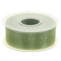 Article Ruban organza vert lisière cadeau vert citron 40 mm 50 m