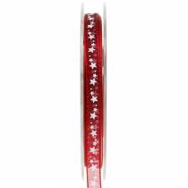 Article Ruban organza avec étoile rouge foncé 6mm 20m