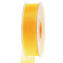 Article Ruban organza ruban cadeau ruban jaune lisière 25mm 50m