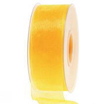 Article Ruban organza ruban cadeau ruban jaune lisière 40mm 50m