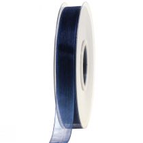 Article Ruban organza ruban cadeau bleu foncé ruban bleu lisière 15mm 50m
