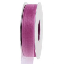 Ruban organza aubergine 25mm 50m
