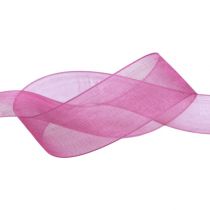 Ruban organza aubergine 25mm 50m