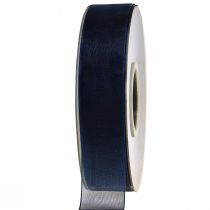 Article Ruban organza ruban cadeau bleu foncé ruban bleu lisière 25mm 50m