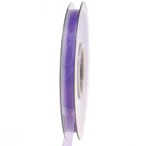 Article Ruban organza ruban cadeau ruban violet lisière 6mm 50m