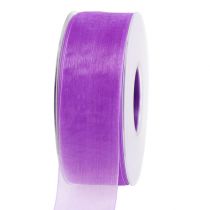 Article Ruban organza avec lisière 4cm 50m violet