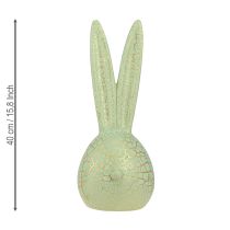 Article Figurine tête de lapin en céramique mint et doré craquelé 16,5x16x40cm