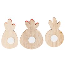 Article Poulet en bois avec pastilles adhésives, décoration de Pâques artisanale, décoration de table créative, style champêtre, 5 cm, 36 pièces