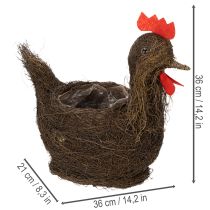 Article Panier de Pâques décoratif avec guirlandes et poules, 36 cm