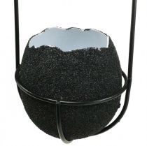 Article Suspensions décoratives œufs à planter, métal noir et blanc, 24 cm, set de 4