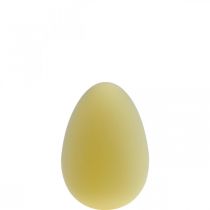 Oeuf de Pâques décoration oeuf plastique jaune clair floqué 20cm