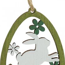 Oeuf de Pâques à suspendre décoration de Pâques pendentif en bois 5×7cm 12pcs