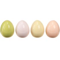 Article Oeufs de Pâques oeufs en céramique décoration pastel brillant 5×6cm 8 pcs