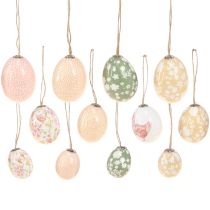 Article Oeufs de Pâques en plastique avec poulet vert marron 3,5-5,5 cm 24 pcs