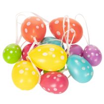 Article Œufs de Pâques à suspendre, couleurs assorties, 6 cm, lot de 12