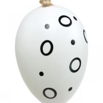 Oeufs de Pâques avec anneaux et pois, décoration de printemps, décoration de Pâques monochrome 6pcs