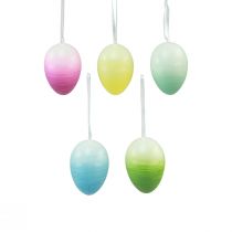 Article Oeufs de Pâques à suspendre oeufs en plastique colorés 4×5,5cm 10 pcs