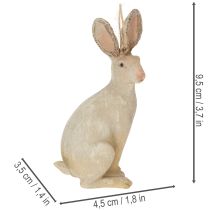 Article Figurine lapin de Pâques à suspendre décoration de Pâques polyrésine H9,5cm 4pcs
