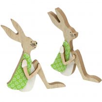 Article Lapin de Pâques en bois assis 11cm 8 pcs