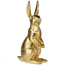 Article Lapin de Pâques décoratif doré Décoration de Pâques lapin debout H42cm