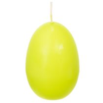Article Bougies de Pâques en forme d'œuf, vert citron, 9 cm, 20 cm de hauteur, lot de 6