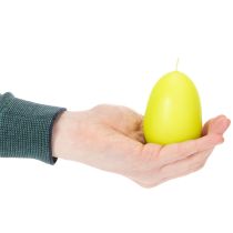 Article Bougies de Pâques en forme d'œuf, vert citron, 9 cm, 20 cm de hauteur, lot de 6