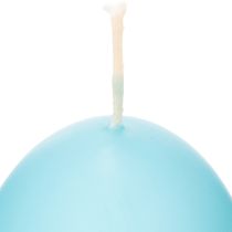 Article Bougies décoratives en forme d’œuf bleu turquoise 9 cm - Lot de 6