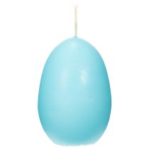 Article Bougies décoratives en forme d’œuf bleu turquoise 9 cm - Lot de 6