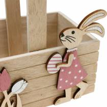 Panier de Pâques avec des lapins Décoration de Pâques à suspendre Panier de Pâques Décoration de printemps 2pcs