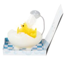 Article Décoration de Pâques : poussin en chenille dans la baignoire, jaune, 9 cm