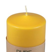 Bougie pilier PURE miel jaune bougies Wenzel 90×70mm