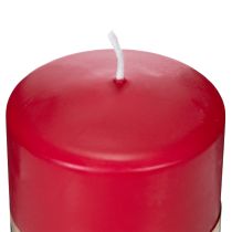 Article Bougie en cire naturelle PURE Bougie pilier Rouge pour ambiance de salon relaxante et Noël 9 cm