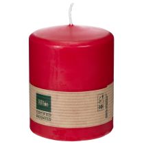 Article Bougie en cire naturelle PURE Bougie pilier Rouge pour ambiance de salon relaxante et Noël 9 cm