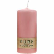 Article Bougie pilier PURE 130/60 bougie décorative rose cire naturelle
