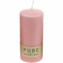 Article Bougie pilier PURE 130/60 bougie décorative rose cire naturelle