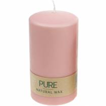 Article Bougie pilier PURE 130/70 Bougie décorative rose cire naturelle durable