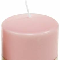 Article Bougie pilier PURE 90/70 bougie en cire naturelle rose décoration de bougie durable