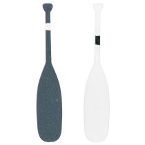 Article Set de 18 mini-pagaies décoratives en bois bleu et blanc - 8 cm