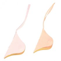 Article Boules de Noël en papier rose et abricot Ø8 cm - Lot de 4
