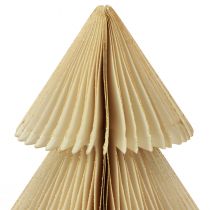 Article Papier Sapin de Noël en papier Sapin de Noël crème doré H30cm