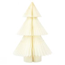 Sapin de Noël en Papier Sapin de Noël en Papier Blanc Or H30cm