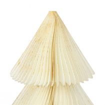 Article Sapin de Noël en Papier Sapin de Noël en Papier Blanc Or H30cm